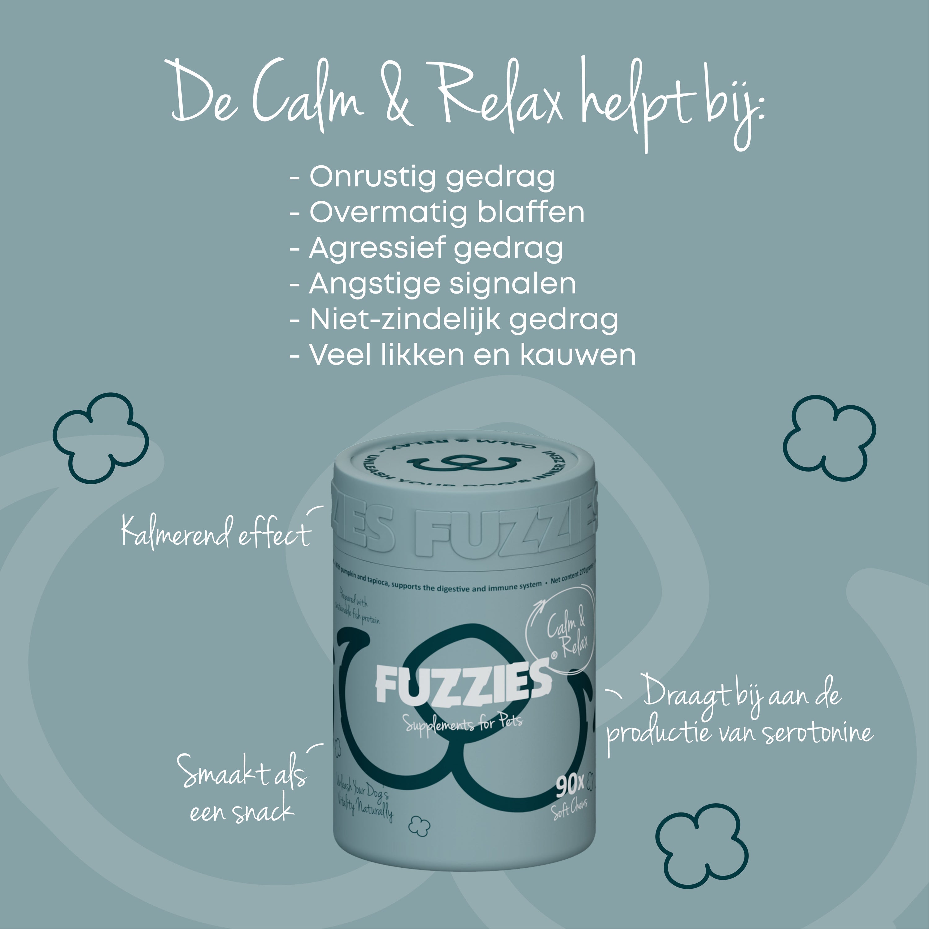 Fuzzies Calm & Relax - Supplement voor hond