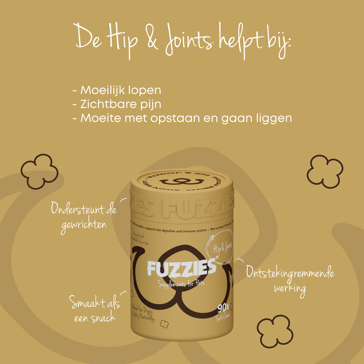 Fuzzies Hip & Joints - Supplement voor hond