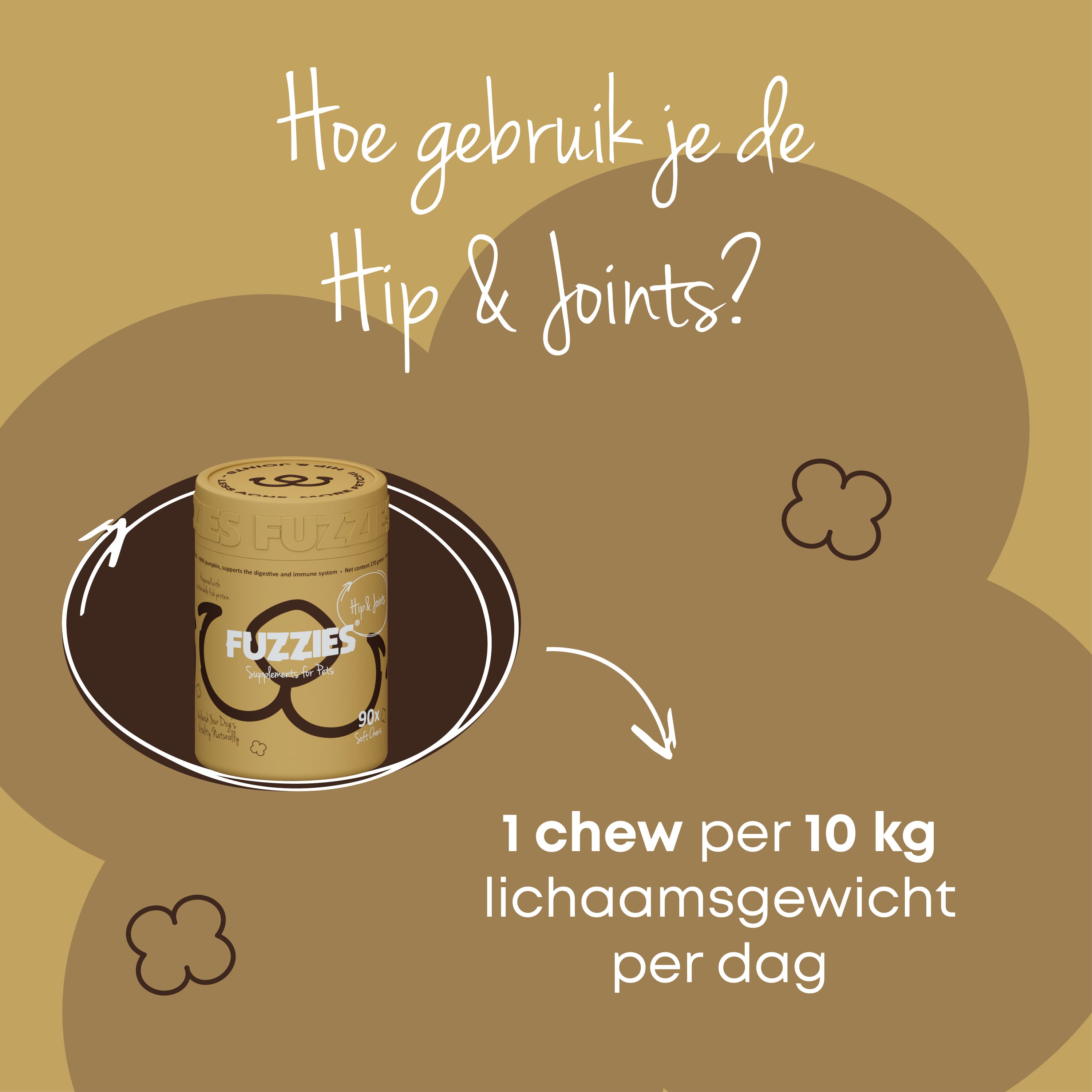 Fuzzies Hip & Joints - Supplement voor hond