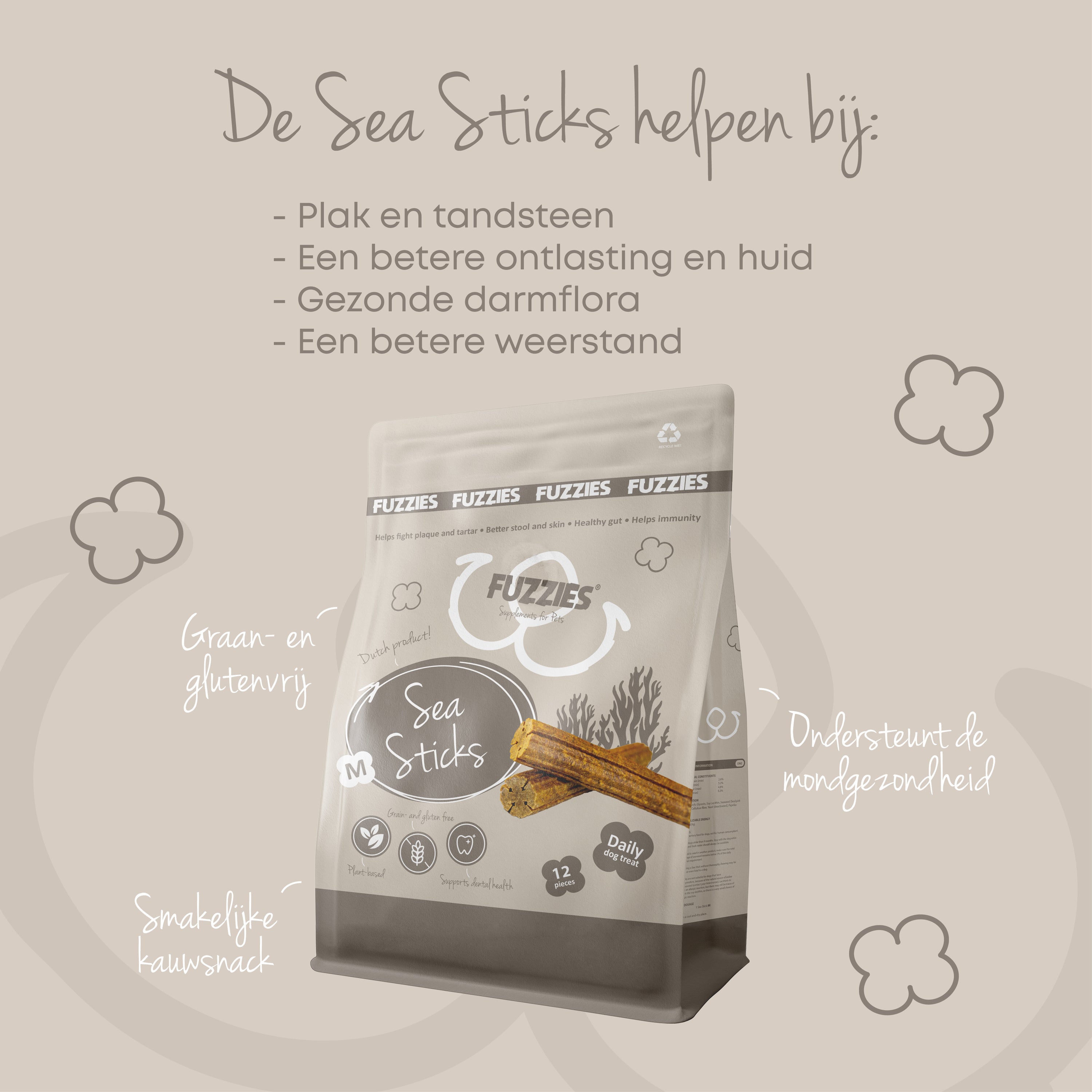 Fuzzies Sea Sticks - Hondensnack