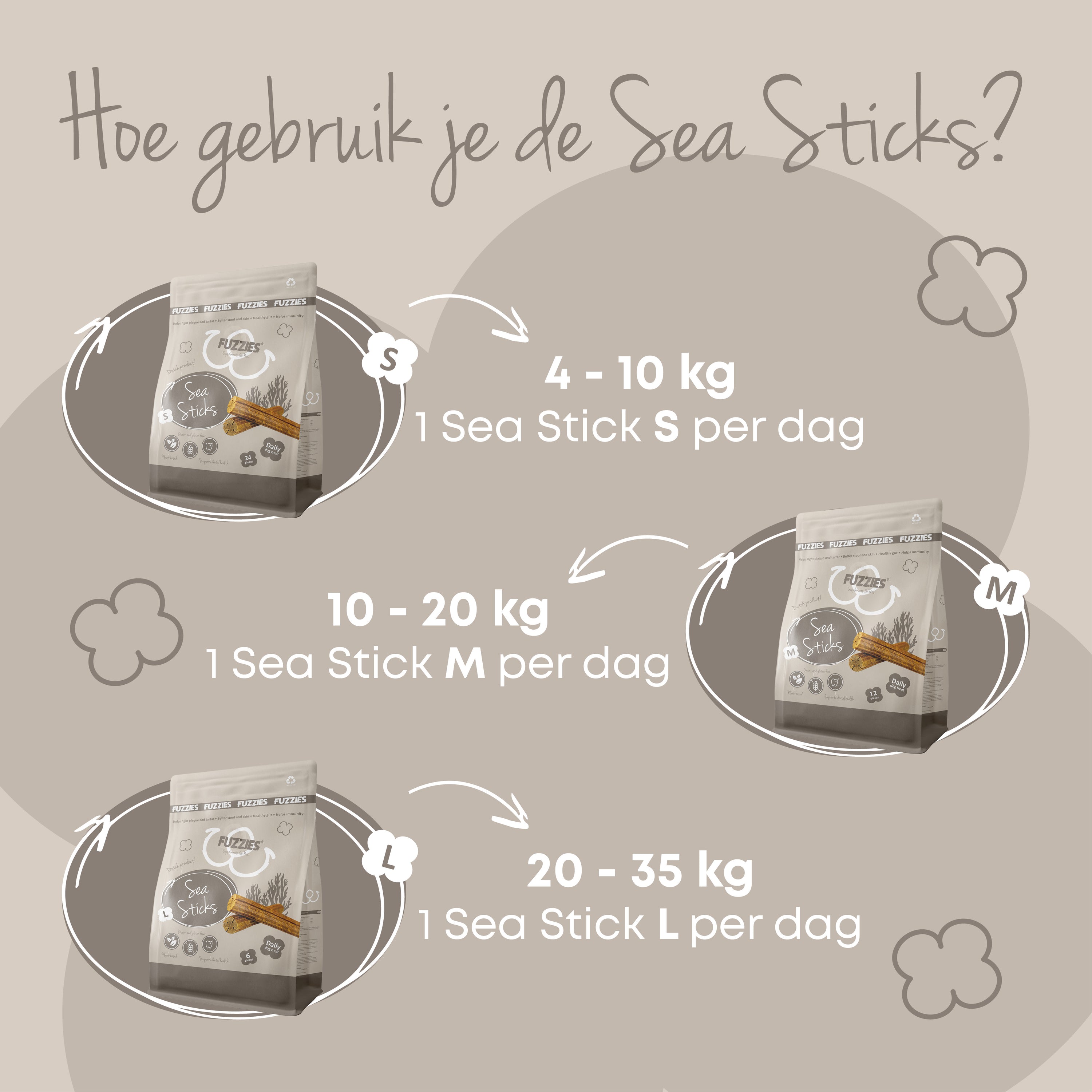 Fuzzies Sea Sticks - Hondensnack